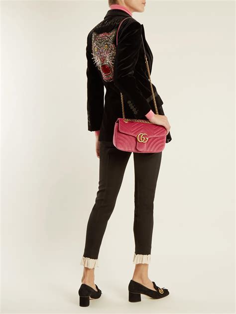 gucci marmont bag velvet pink outfit|gucci marmont price increase.